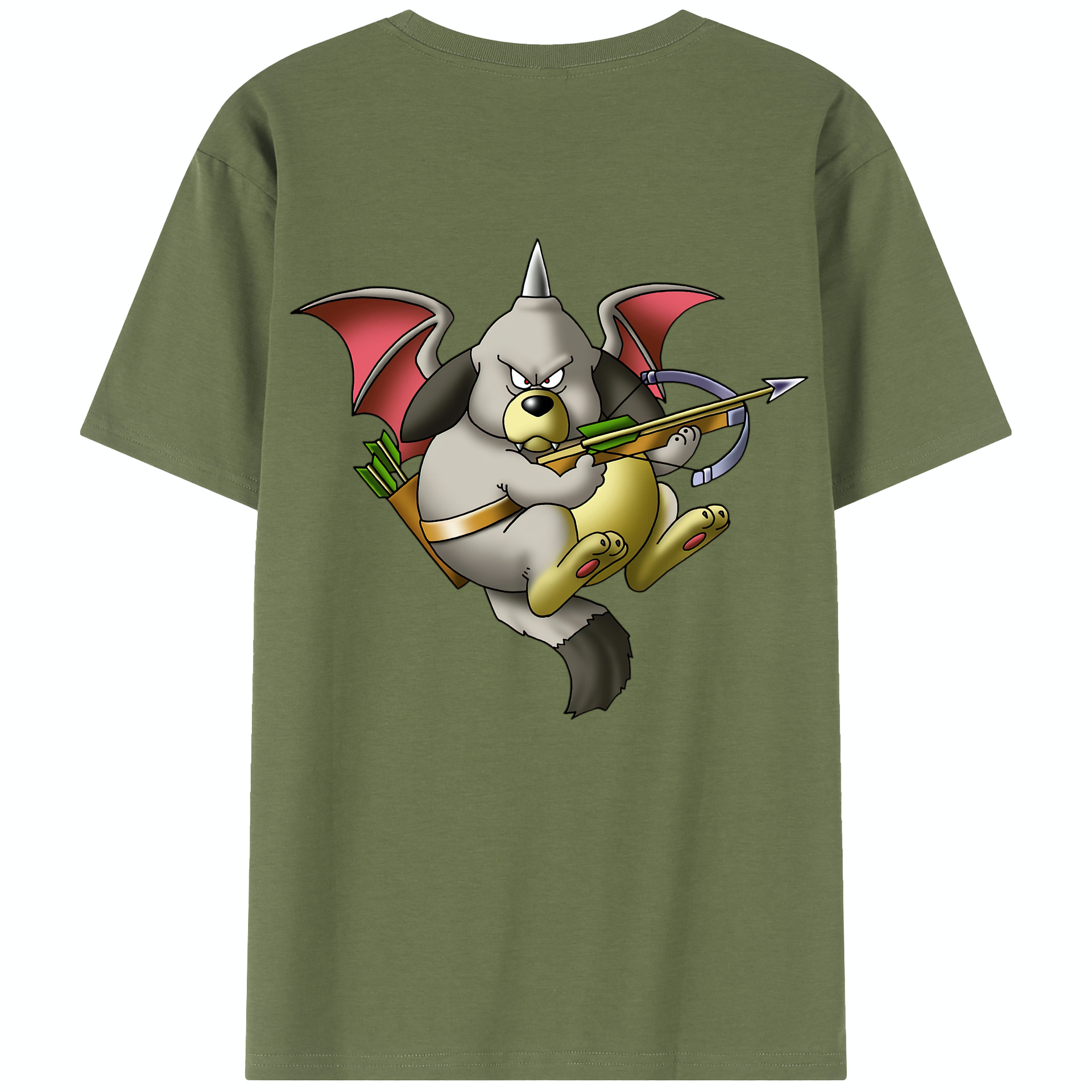 （画像用） ドラゴンクエスト Doragon Kuesuto Dragon Quest 綿100％半袖Tシャツ（背面プリント）